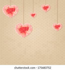 Valentine's Day Vintage Background, With Gradient Mesh, Vector Illustration
