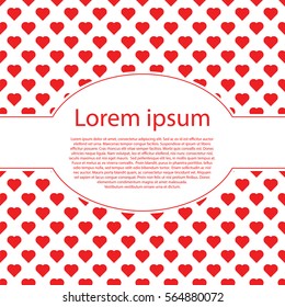 Valentines Day Vintage Background With red hearts and ovaltext frame