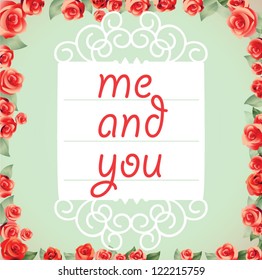 Valentine`s Day vintage card with sweets and place for text