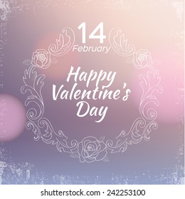 Valentine's Day Vintage Card. Vector illustration, eps10.