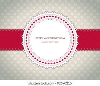 Valentines day vintage card vector background eps 10