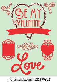 Valentine`s Day vintage design