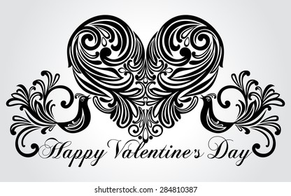 Valentine's Day vintage greeting card. Vector Version.