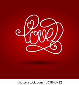Valentines day vintage handdrawn lettering background card