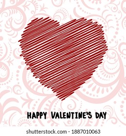 Valentine's Day. Vintage heart. Delicate postcard or festive background.