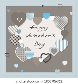 Valentine's Day. Vintage heart. Delicate postcard or festive background.