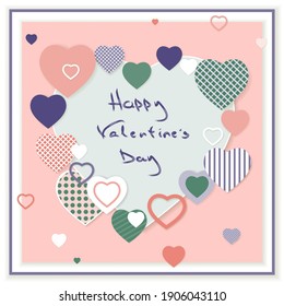 Valentine's Day. Vintage heart. Delicate postcard or festive background.
