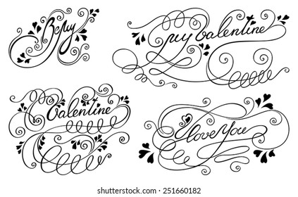 valentines day vintage lettering