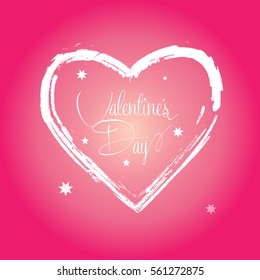 Valentines day vintage lettering background. Vector Romantic card with heart shape. Calligraphy lettering Greeting card. Advertising, Holiday, Love, Heart, Drawing, banner, postcard, e-card, web, icon
