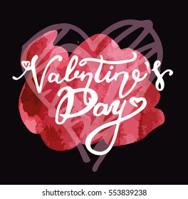 valentines day vintage lettering background.Happy Valentines Day Hand Drawing Vector Lettering design.