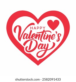 Valentines Day Vintage Logo On White Background