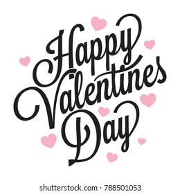 Valentines Day Vintage Logo On White Background