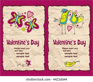 Valentine's day vintage paper backgrounds series 1