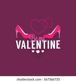 Valentines day vintage retro lettering background 