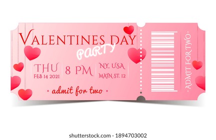 Valentine's Day vintage vector tickets