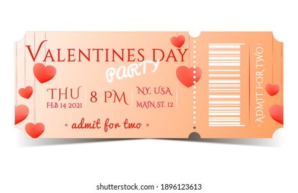 Valentine's Day vintage vector tickets