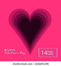 The Valentine's day wallpaper . Valentine with pink purple white background concept. Flat lay, top view