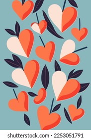 Valentine's Day Wallpapers: Romantic and Artistic Abstract Heart Backgrounds in Pink and Orange