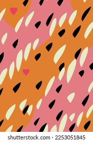 Valentine's Day Wallpapers: Romantic and Artistic Abstract Heart Backgrounds in Pink and Orange