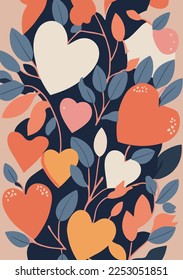 Valentine's Day Wallpapers: Romantic and Artistic Abstract Heart Backgrounds in Pink and Orange