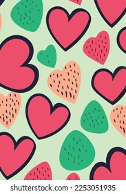 Valentine's Day Wallpapers: Romantic and Artistic Abstract Heart Backgrounds in Pink and Orange
