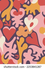 Valentine's Day Wallpapers: Romantic and Artistic Abstract Heart Backgrounds in Pink and Orange	
