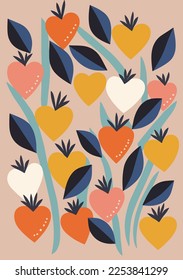 Valentine's Day Wallpapers: Romantic and Artistic Abstract Heart Backgrounds in Pink and Orange	
