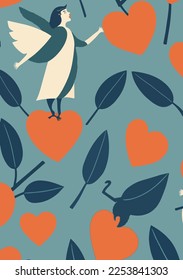 Valentine's Day Wallpapers: Romantic and Artistic Abstract Heart Backgrounds in Pink and Orange	
