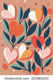 Valentine's Day Wallpapers: Romantic and Artistic Abstract Heart Backgrounds in Pink and Orange	
