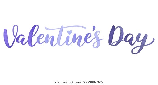 Valentine's Day watercolor design, elegant script font, romantic theme, festive celebration, love and affection.