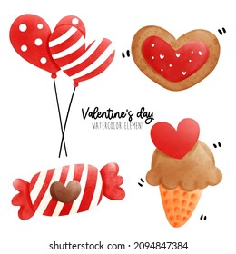 acuarela del día de San Valentín. Vector 
