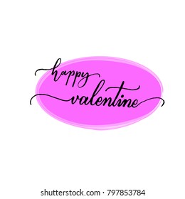 valentine's day watercolor lettering and typography for decorating postcard and design