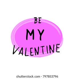 valentine's day watercolor lettering and typography for decorating postcard and design