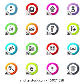 Valentines Day web icons for user interface design
