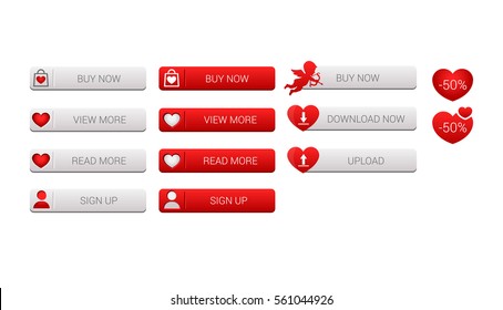 Valentines Day Website Buttons