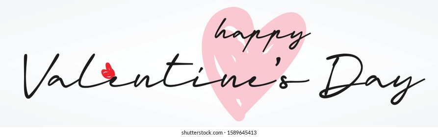 Valentine's day website header or banner design with heart pattern and calligraphy/ typography of Happy Valentines Day text. Vector illustration.