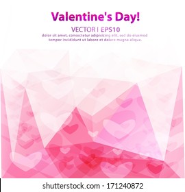 Valentine's day or Wedding abstract pink background with hearts. Vector EPS 10 illustration.