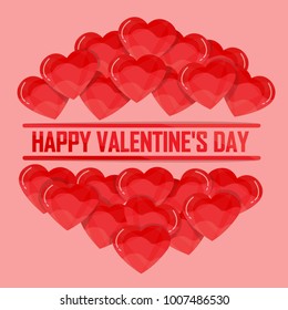 valentines day and wedding card . 3D heart vector

