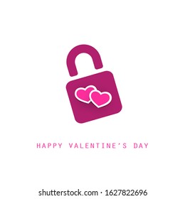 Valentine's Day or Wedding Card Design with Pad Lock