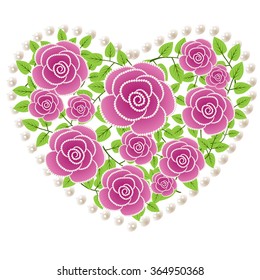 Valentine's Day and wedding. Heart on a white background. Vector illustration