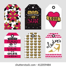 Valentines day, wedding and romantic collection. Vector tags set of love theme.