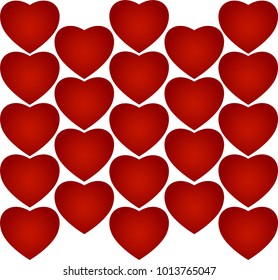 Valentine's Day or Wedding Seamless Pattern design with red hearts