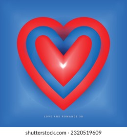 Valentine's Day or wedding sign. Love concept, Happy Valentine's Day celebration,3d vector icon, heart 3d, love, wedding love, romance and relationship icon, web icon, UI icon, red, pride day, couple.