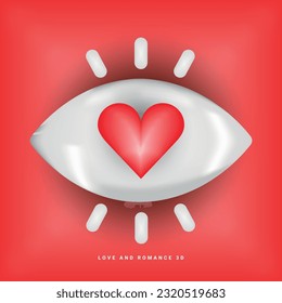 Valentine's Day or wedding sign. Love concept, Happy Valentine's Day celebration,3d vector icon, heart 3d, love, wedding love, romance and relationship icon, web icon, UI icon, red, pride day, couple.