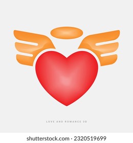 Valentine's Day or wedding sign. Love concept, Happy Valentine's Day celebration,3d vector icon, heart 3d, love, wedding love, romance and relationship icon, web icon, UI icon, red, pride day, couple.