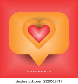 Valentine's Day or wedding sign. Love concept, Happy Valentine's Day celebration,3d vector icon, heart 3d, love, wedding love, romance and relationship icon, web icon, UI icon, red, pride day, couple.