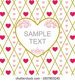 Valentine's day or Wedding day, template for greeting card