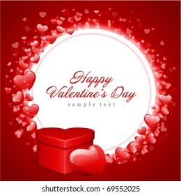 Día de San Valentín o tarjeta de fondo vector de boda con corazones