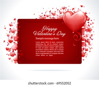 Valentine's day or Wedding vector background card with hearts