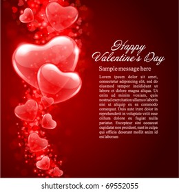 Día de San Valentín o fondo vector de boda con corazones